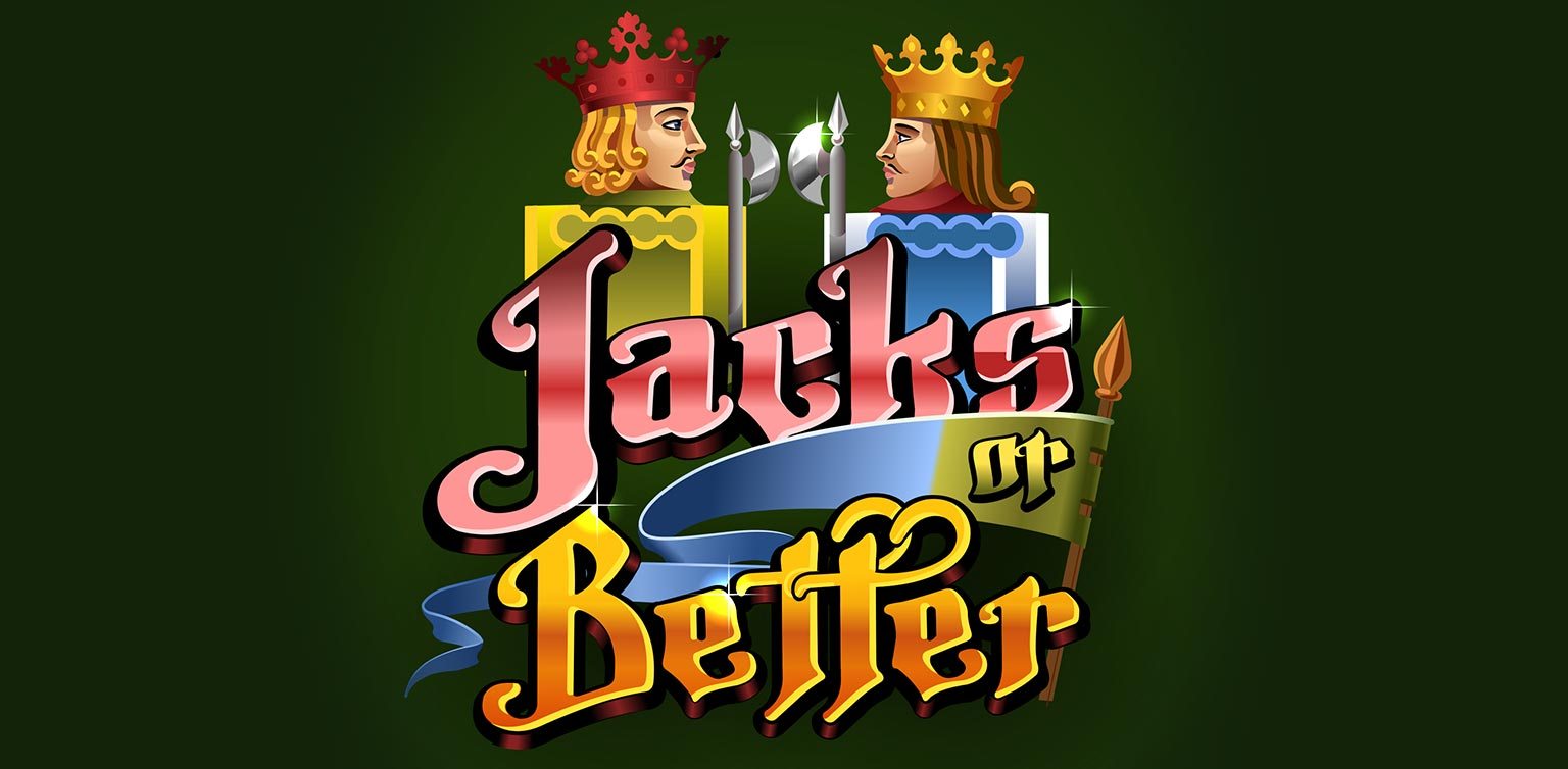 An illustration a Jacks or Better video poker game logo on a green background